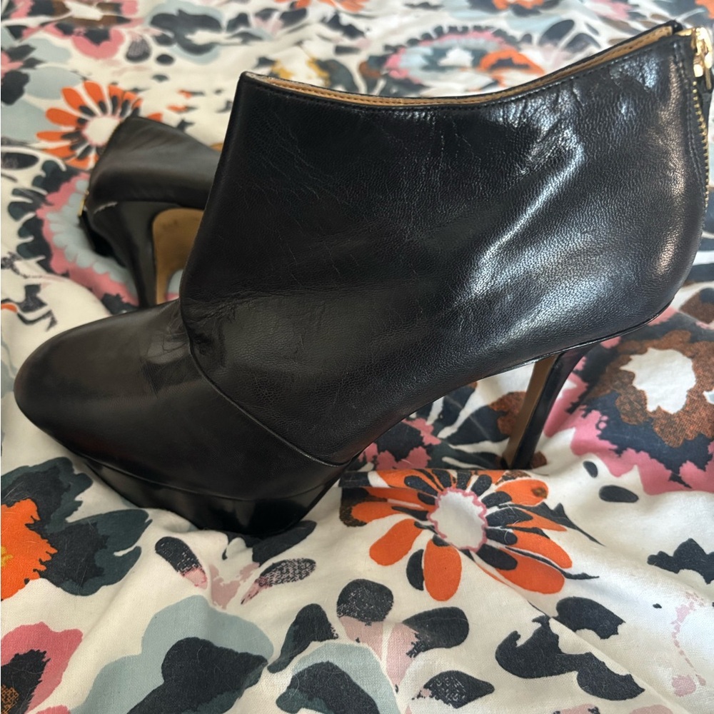 Nine West Dark Leather Ankle Booties